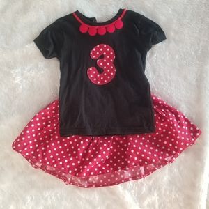 Etsy Minnie Mouse Year 3 Birthday Outfit